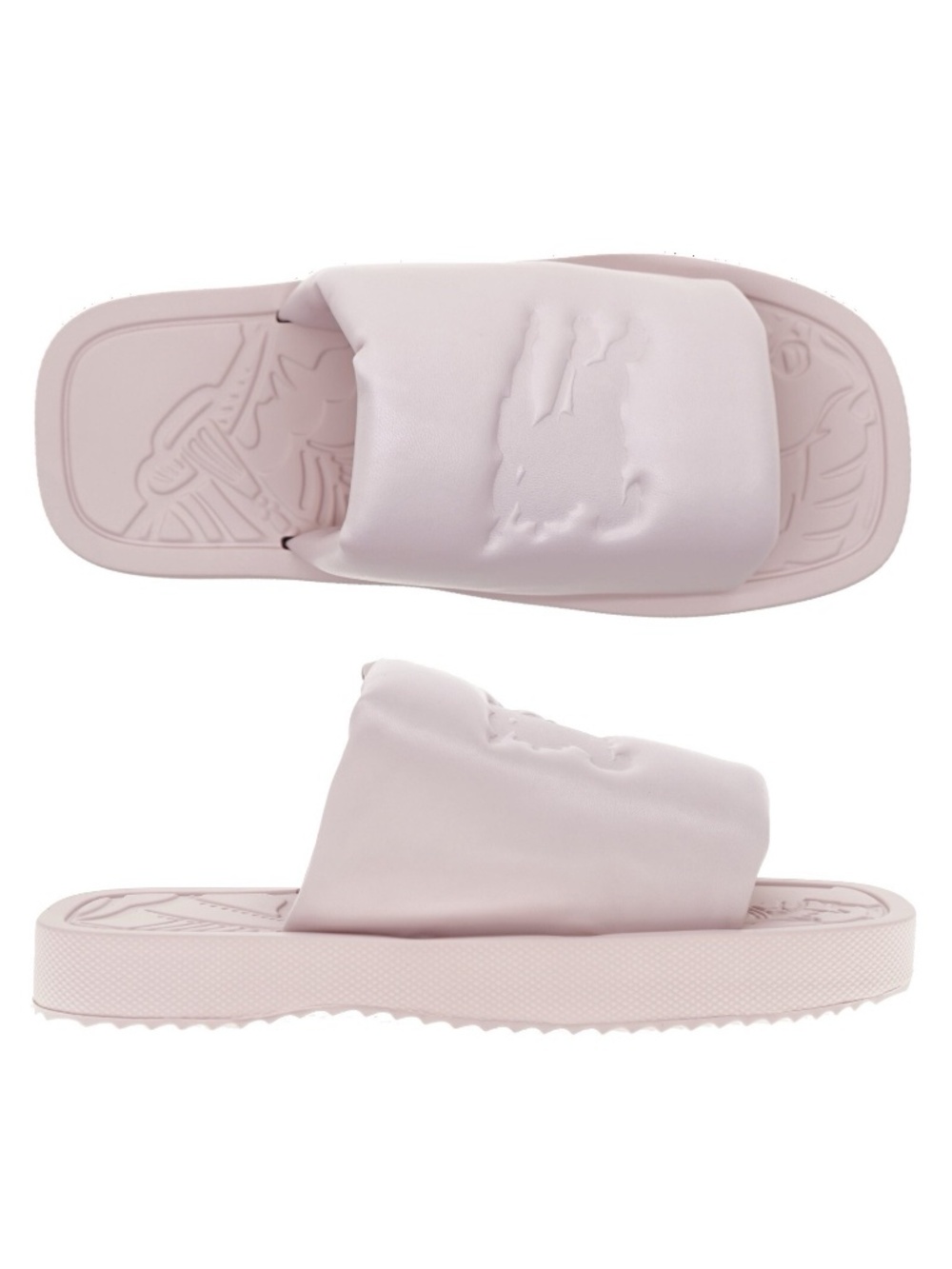 Burberry Woman Knight Slides Soft Pink Leather Size 40 New